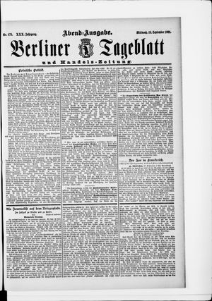 Berliner Tageblatt und Handels-Zeitung vom 18.09.1901