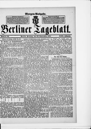 Berliner Tageblatt und Handels-Zeitung on Sep 20, 1901