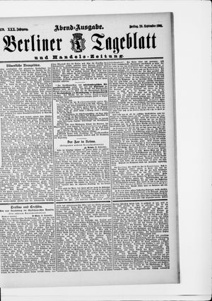 Berliner Tageblatt und Handels-Zeitung vom 20.09.1901