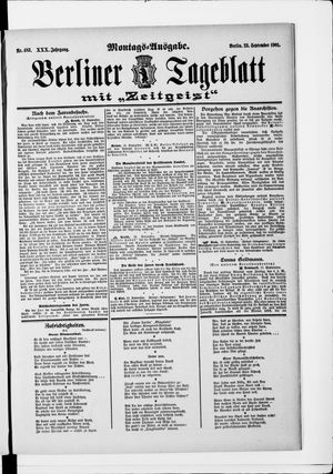 Berliner Tageblatt und Handels-Zeitung vom 23.09.1901
