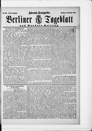 Berliner Tageblatt und Handels-Zeitung vom 24.09.1901