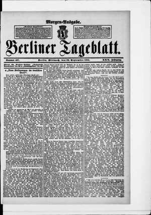 Berliner Tageblatt und Handels-Zeitung vom 25.09.1901