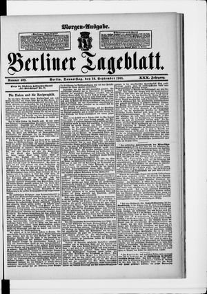 Berliner Tageblatt und Handels-Zeitung vom 26.09.1901