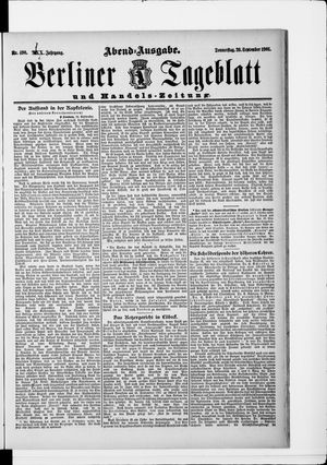 Berliner Tageblatt und Handels-Zeitung on Sep 26, 1901