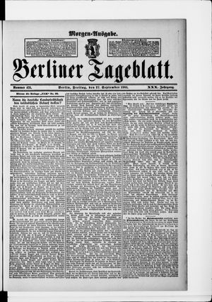 Berliner Tageblatt und Handels-Zeitung vom 27.09.1901
