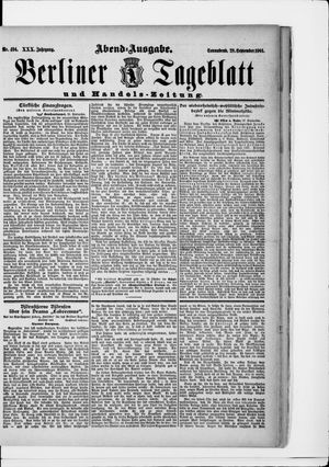 Berliner Tageblatt und Handels-Zeitung vom 28.09.1901