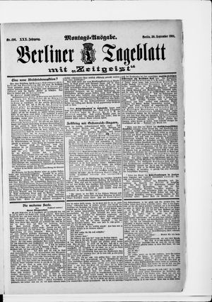 Berliner Tageblatt und Handels-Zeitung vom 30.09.1901