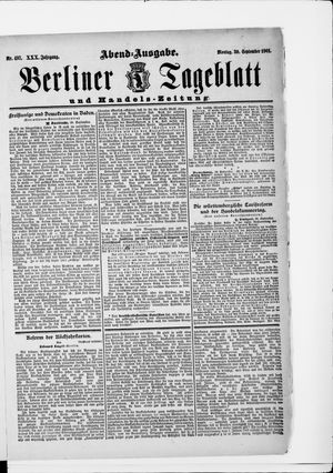 Berliner Tageblatt und Handels-Zeitung vom 30.09.1901