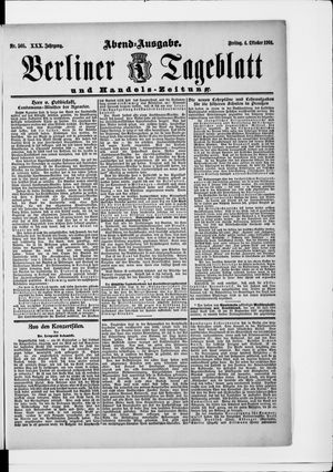 Berliner Tageblatt und Handels-Zeitung vom 04.10.1901