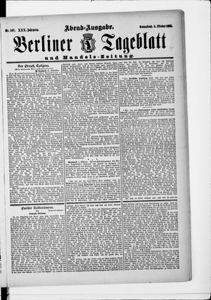 Berliner Tageblatt und Handels-Zeitung vom 05.10.1901