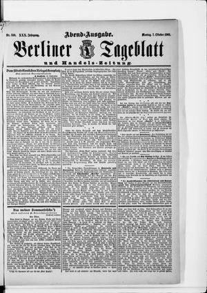 Berliner Tageblatt und Handels-Zeitung vom 07.10.1901