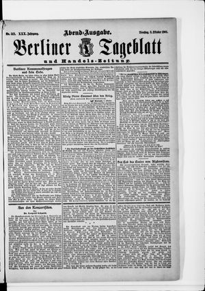 Berliner Tageblatt und Handels-Zeitung on Oct 8, 1901