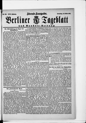 Berliner Tageblatt und Handels-Zeitung vom 10.10.1901