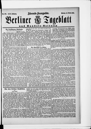 Berliner Tageblatt und Handels-Zeitung vom 14.10.1901