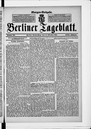 Berliner Tageblatt und Handels-Zeitung on Oct 17, 1901