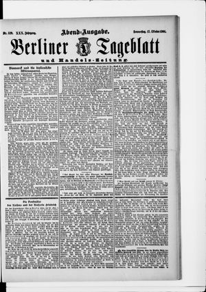 Berliner Tageblatt und Handels-Zeitung vom 17.10.1901