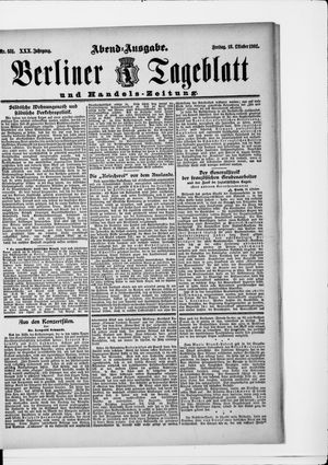 Berliner Tageblatt und Handels-Zeitung vom 18.10.1901