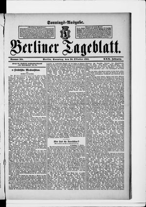Berliner Tageblatt und Handels-Zeitung on Oct 20, 1901