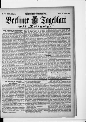 Berliner Tageblatt und Handels-Zeitung vom 21.10.1901