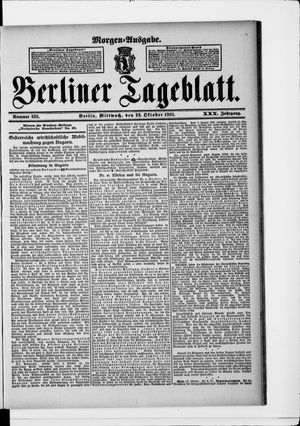 Berliner Tageblatt und Handels-Zeitung vom 23.10.1901