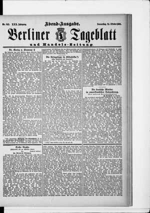 Berliner Tageblatt und Handels-Zeitung vom 24.10.1901