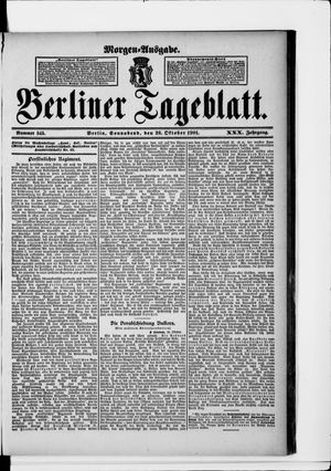 Berliner Tageblatt und Handels-Zeitung vom 26.10.1901