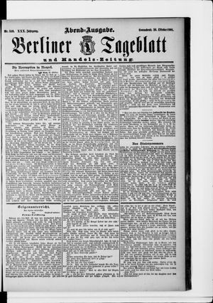 Berliner Tageblatt und Handels-Zeitung vom 26.10.1901