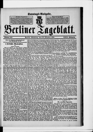 Berliner Tageblatt und Handels-Zeitung vom 27.10.1901