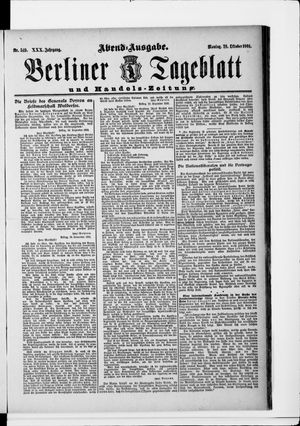 Berliner Tageblatt und Handels-Zeitung vom 28.10.1901