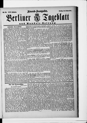 Berliner Tageblatt und Handels-Zeitung vom 29.10.1901