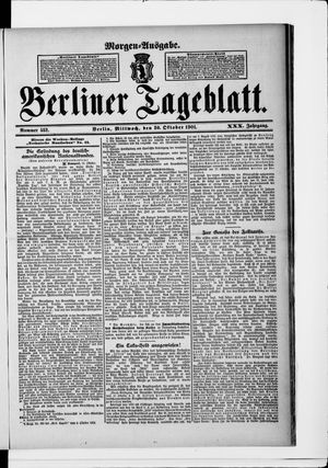Berliner Tageblatt und Handels-Zeitung vom 30.10.1901