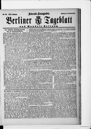 Berliner Tageblatt und Handels-Zeitung vom 30.10.1901
