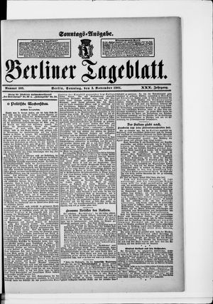 Berliner Tageblatt und Handels-Zeitung on Nov 3, 1901