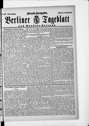 Berliner Tageblatt und Handels-Zeitung vom 06.11.1901