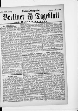 Berliner Tageblatt und Handels-Zeitung vom 07.11.1901