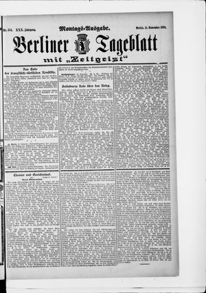 Berliner Tageblatt und Handels-Zeitung vom 11.11.1901