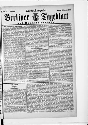 Berliner Tageblatt und Handels-Zeitung vom 11.11.1901