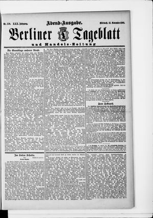 Berliner Tageblatt und Handels-Zeitung vom 13.11.1901