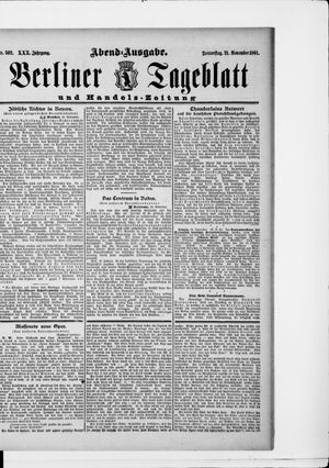 Berliner Tageblatt und Handels-Zeitung vom 21.11.1901