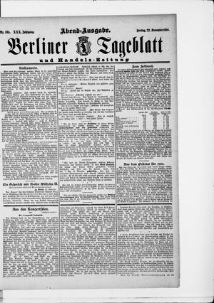 Berliner Tageblatt und Handels-Zeitung vom 22.11.1901