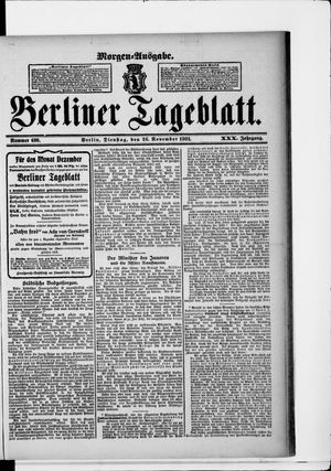 Berliner Tageblatt und Handels-Zeitung vom 26.11.1901