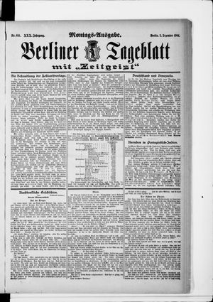 Berliner Tageblatt und Handels-Zeitung vom 02.12.1901