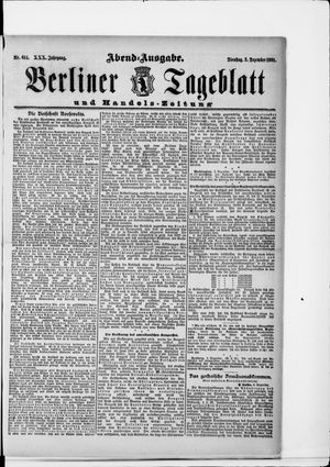 Berliner Tageblatt und Handels-Zeitung vom 03.12.1901