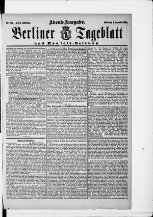 Berliner Tageblatt und Handels-Zeitung vom 04.12.1901