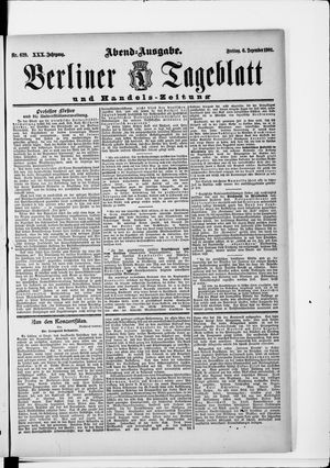 Berliner Tageblatt und Handels-Zeitung vom 06.12.1901