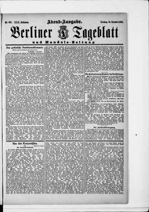 Berliner Tageblatt und Handels-Zeitung vom 10.12.1901