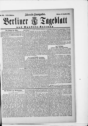 Berliner Tageblatt und Handels-Zeitung vom 16.12.1901