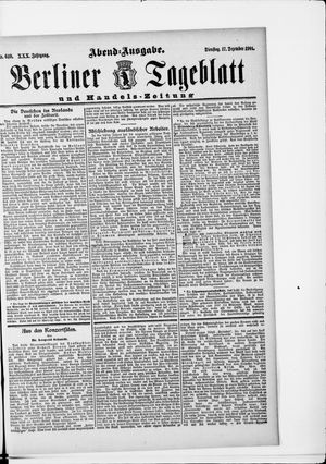 Berliner Tageblatt und Handels-Zeitung vom 17.12.1901