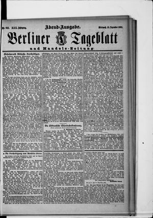 Berliner Tageblatt und Handels-Zeitung vom 18.12.1901