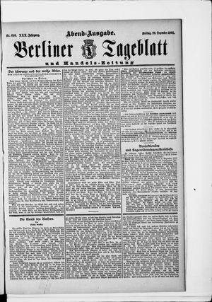 Berliner Tageblatt und Handels-Zeitung vom 20.12.1901